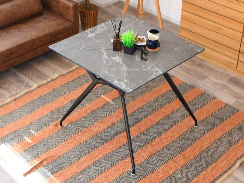 大理石柄テーブル ダイニングテーブル ダイニング ガラステーブル