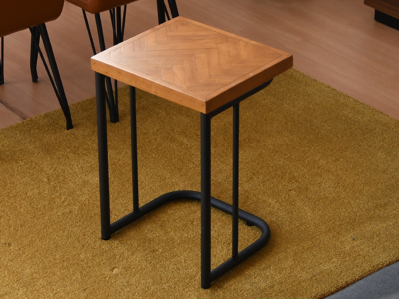 ヘリンボーン サイドテーブル おしゃれ 完成品 ミニテーブル ベッド