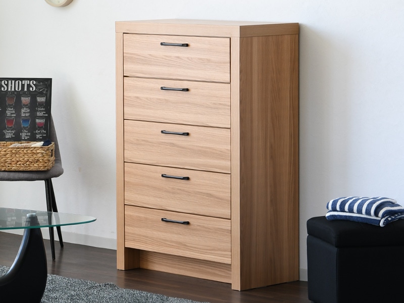 ハイチェスト タンス おしゃれ 完成品 木製 引き出し 5段 大容量 全段