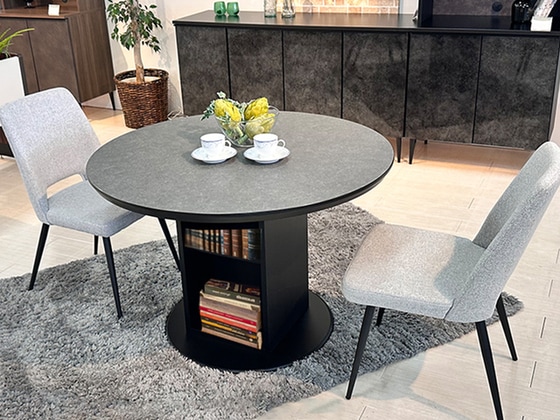 シェリー | 3点 ダイニングテーブルセット テーブル 直径105cm チェア