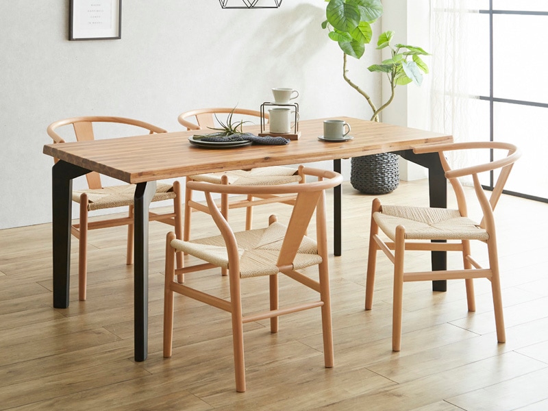 一枚板風アカシア天然木ダイニングテーブル幅160cm ダイニング