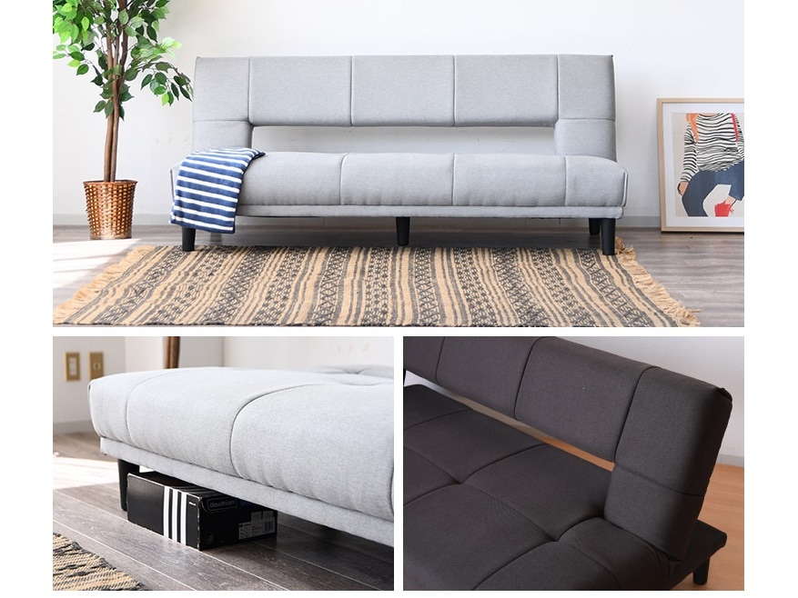 うたた寝できるやわらかソファベッド（ブラック）】 うたた寝できる