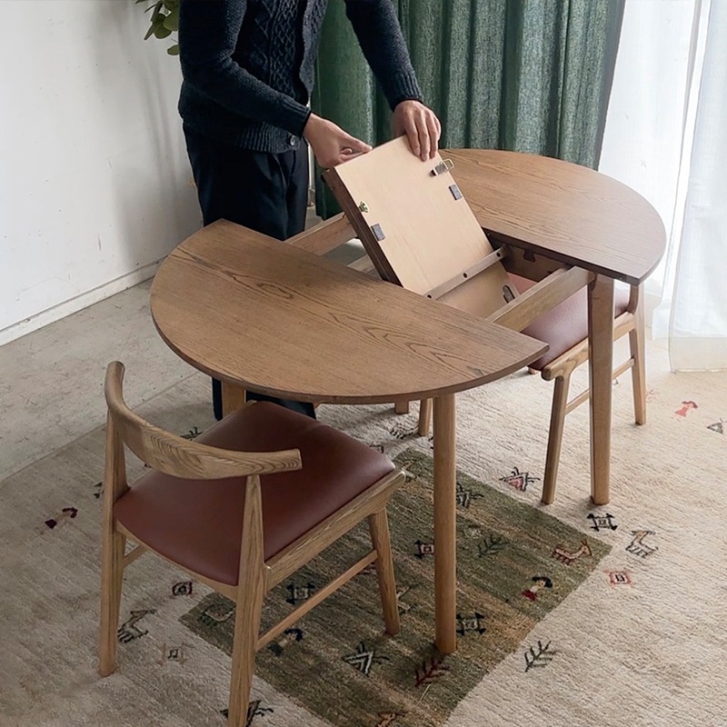 伸長式 テーブル 伸長テーブル ダイニングテーブル 丸テーブル 丸