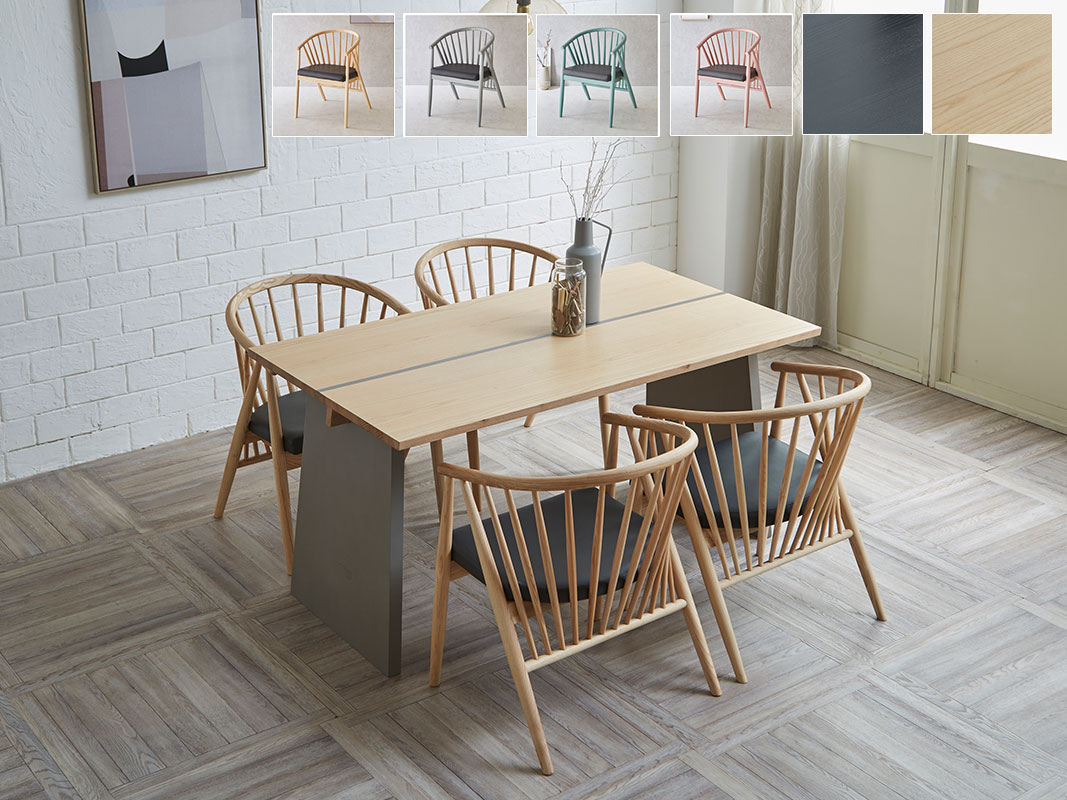 幅140 ダイニング 5点セット 140cm テーブル チェア4脚 ハープ