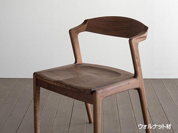 国産チェア ダイニングチェア 板座 肘付き ユナ・ウッド セミアーム