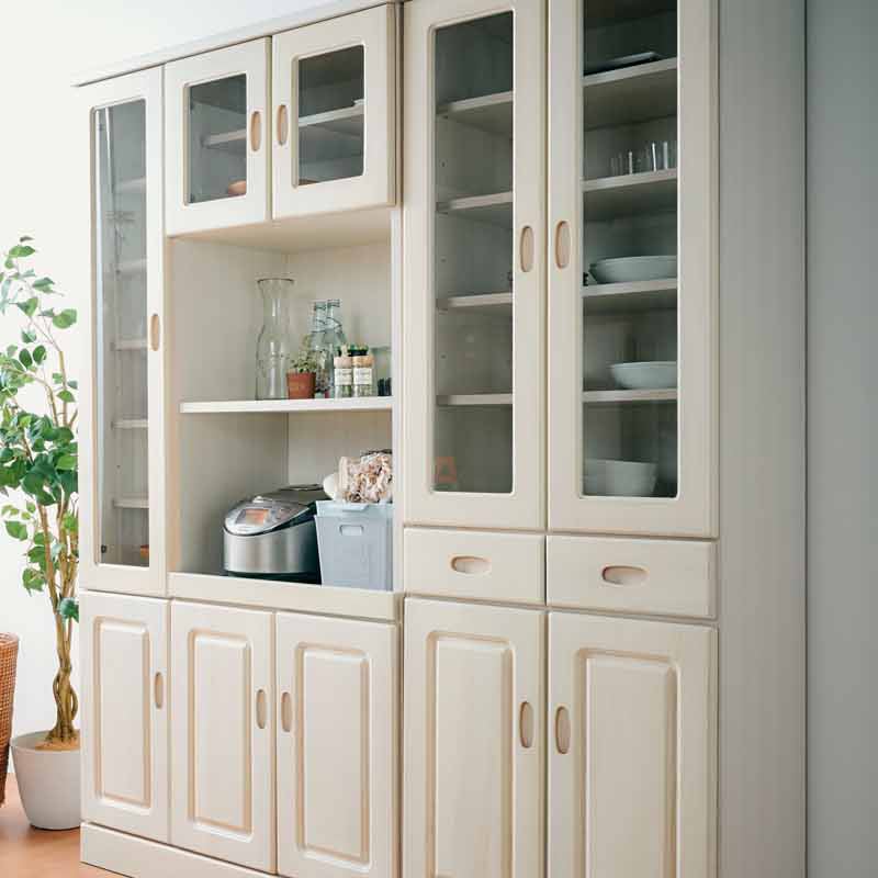 大川家具】カップボード 60cm幅 セレイア ブラウン/ホワイト[中村敬