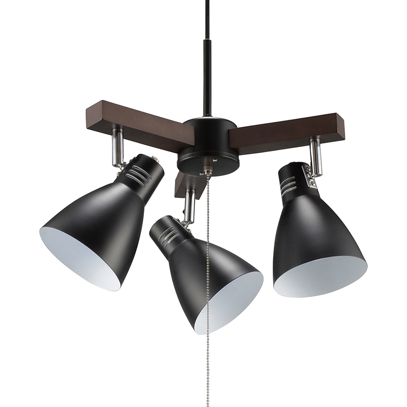 3灯ペンダントライト 電球別売 ブラック｜LT-YN30AW-K 06-1468｜通販