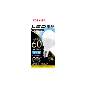 東芝 LED電球 ミニクリプトン形 E17 60W形 昼光色 LDA6D-G-E17S60V2R