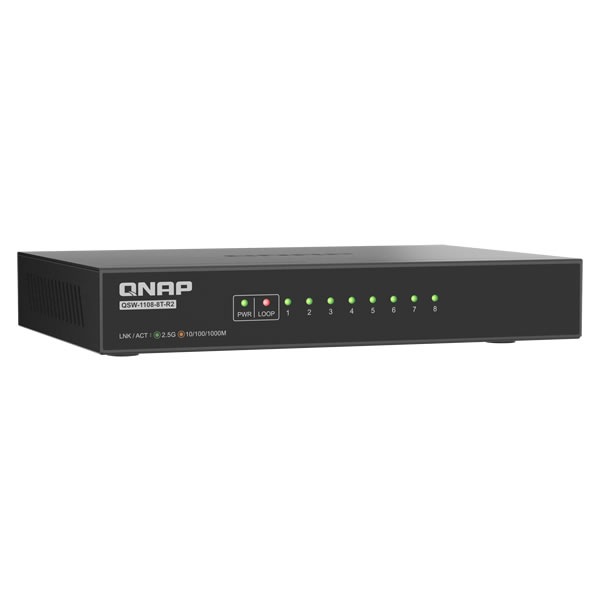 QNAP QSW-1108-8T-R2 RJ45 2.5G x8 ネットワークスイッチ | ストレージ