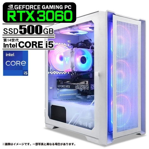 ゲーミングPC デスクトップパソコン ホワイト メッシュ GeForce