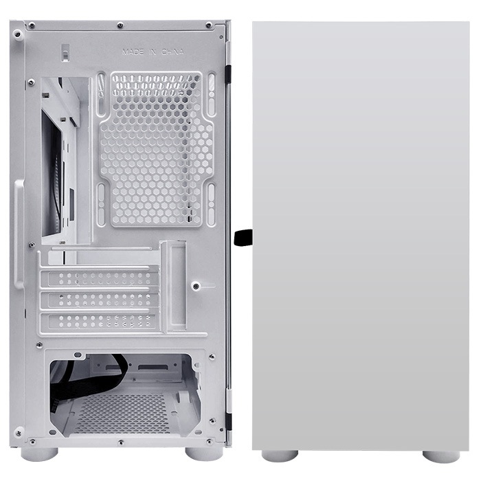 ゲーミング PCケース ミドルタワーケース ホワイト プレーン 強化