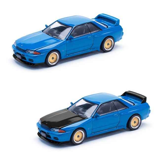 POP RACE x Enigma 1/64 Nissan Skyline R32 Bayside Blue日産