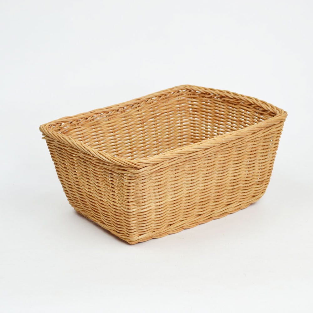 ラタンかご 四角 長方形 ナチュラル バスケット パン籠の