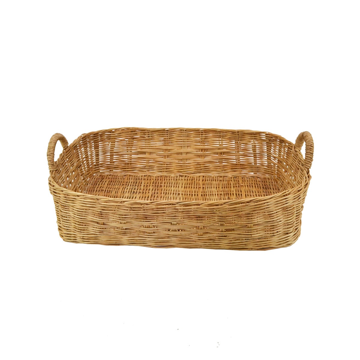 ラタン取手つき浅型バスケット S 四角 タイラタンシリーズ ナチュラル
