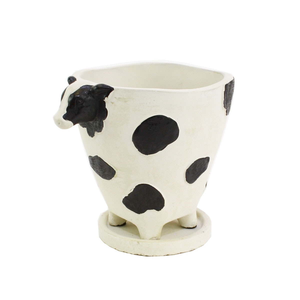 セメントポット 受け皿付き 牛さん M うし ミニ鉢 植木鉢