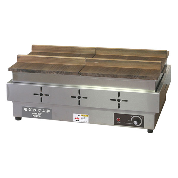 ニッセイ(アンナカ) 電気おでん鍋(8ツ切ロング) 木蓋付き 幅630×奥行