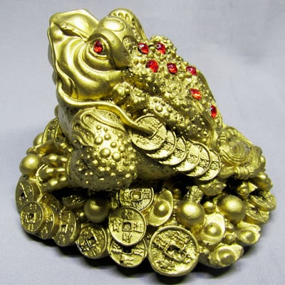 樹脂製 中八卦金蛙 置物（三脚蟾蜍）T356 ｜ポリ,レジン製,練石,練り石