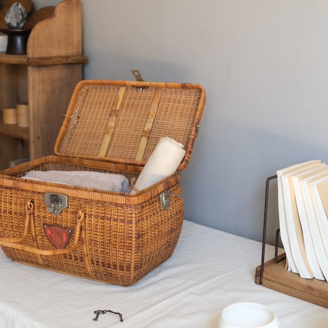 籐の大正バスケット 煎茶籠｜古雑貨,籠 バスケット｜古家具