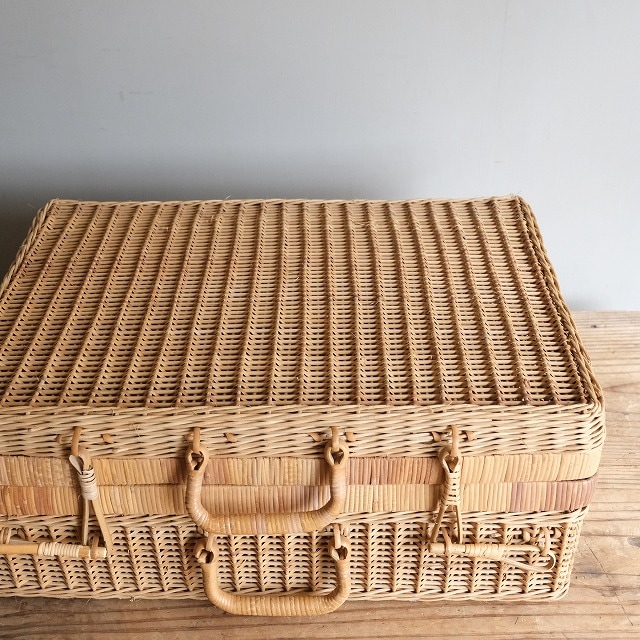 籐のトランクバスケット｜古雑貨,籠 バスケット｜古家具・アンティーク