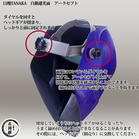 日酸TANAKA 自動 遮光面 アークセプト （ ARC-CEPT ） 溶接用 | すべて