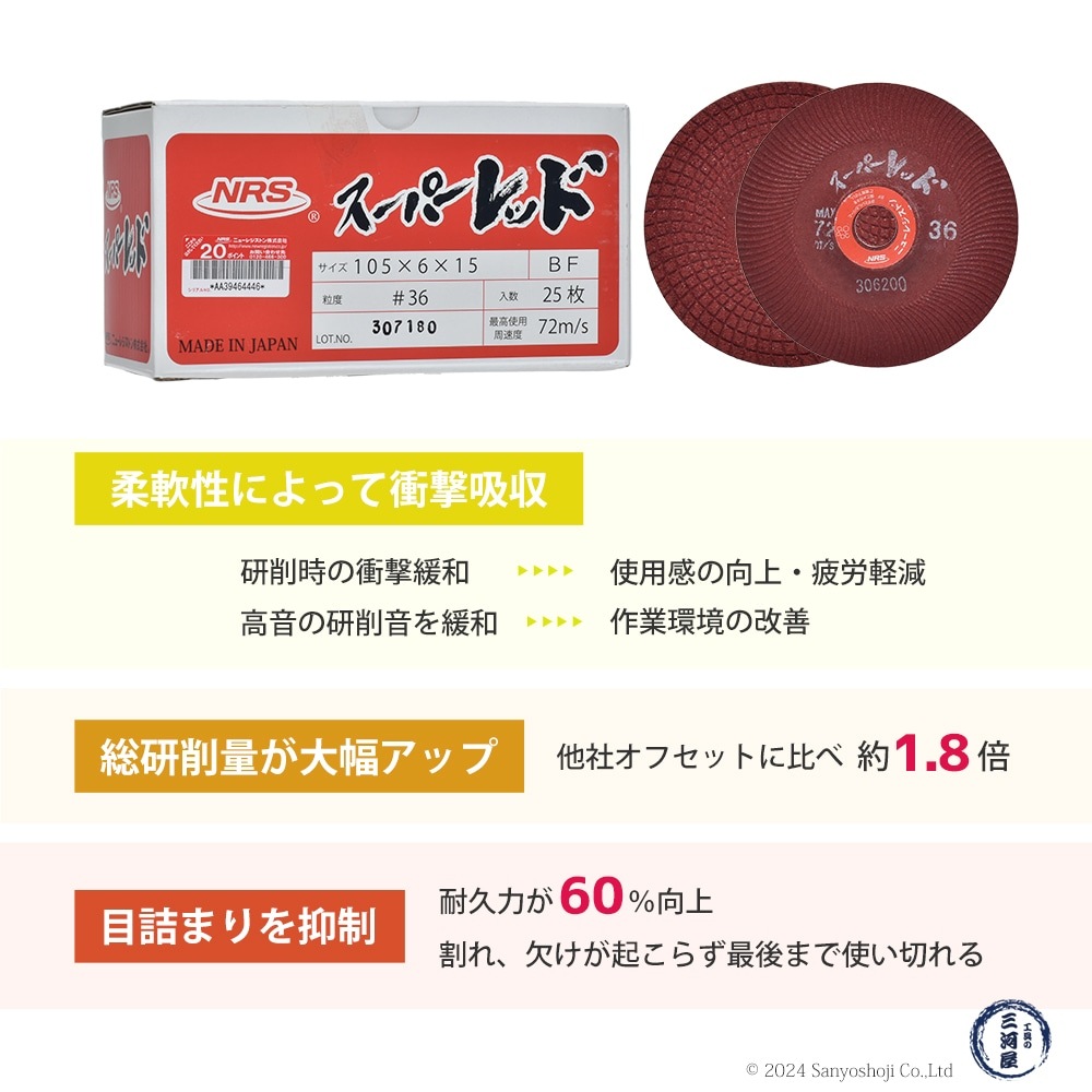 ニューレジストン ( ニューレジ ) 研削 砥石 スーパーレッド #36 105×6