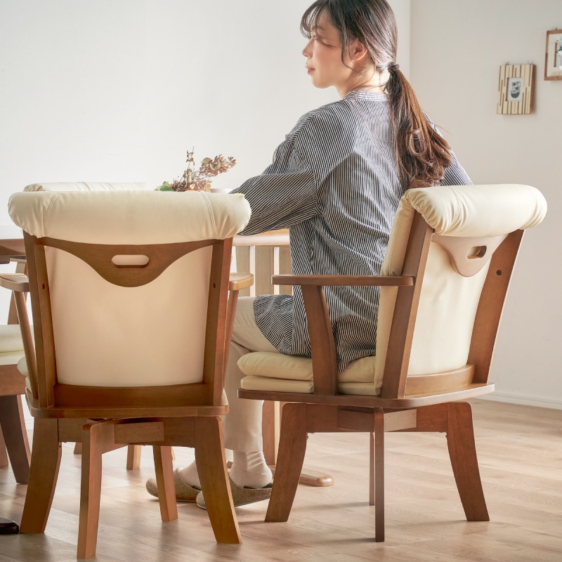 快適な座り心地と利便性 回転チェア ダイニングチェア レザー