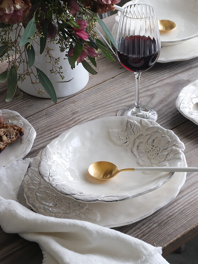 VIRGINIA CASA ROMANTICAスープ/パスタプレート ホワイト ヴィルジニア