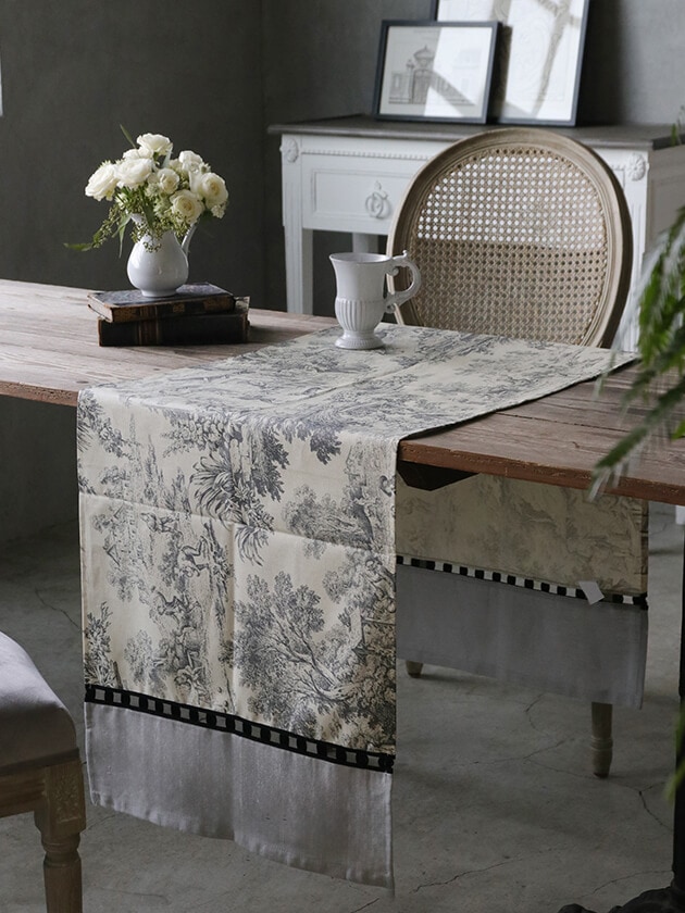 Borgo delle tovaglieランナーRIVIERAトワルドジュイ ブラック