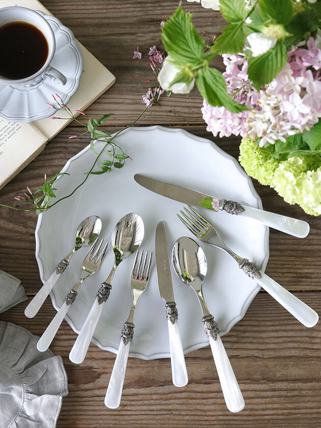 イタリア EME（エメ）社 Napoleonカトラリーパールホワイト