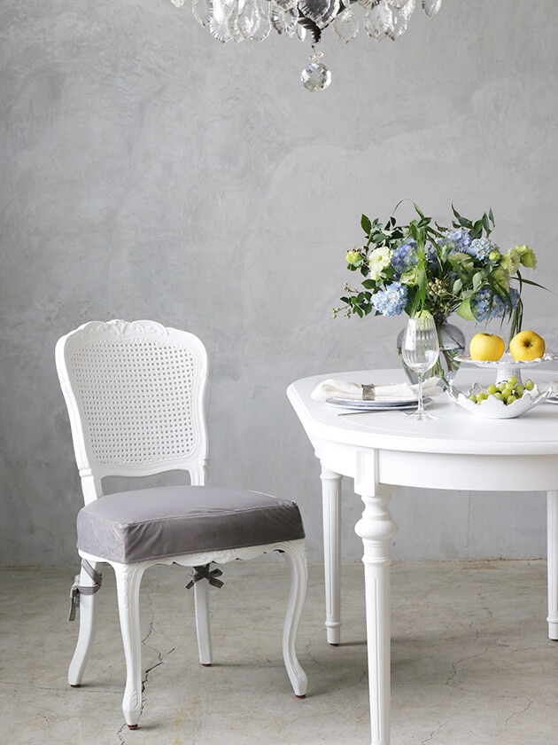 SGDダイニングチェアCHARM用シートカバーグレーベルベット - サラグレース