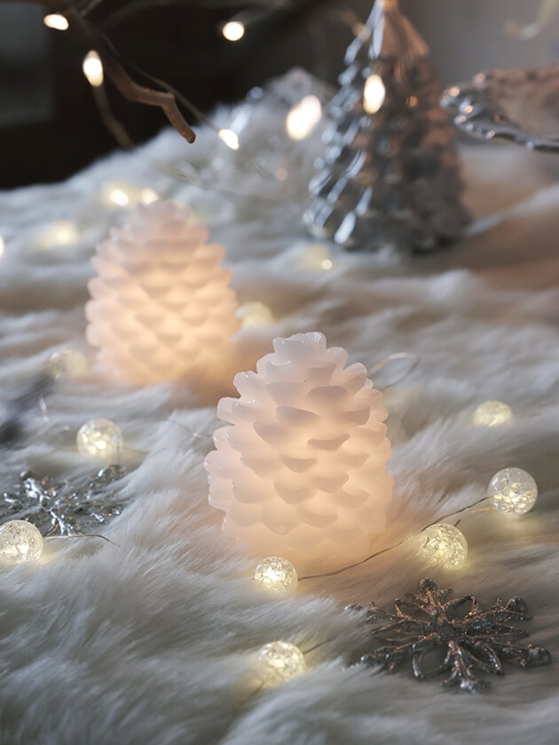 LEDライト松ぼっくりホワイト8cm サラグレース