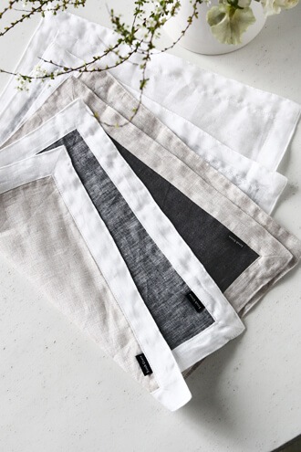 Sarah Graceフレンチリネンプレースマット ナチュラルxホワイト35x45cm