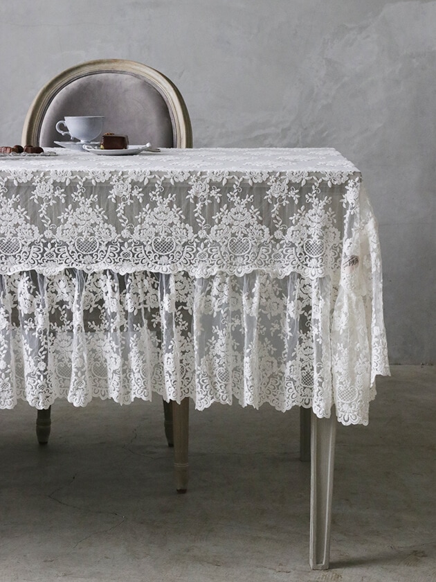 Chez moi シェモア テーブルクロスProvenzaオフホワイト テーブル掛け