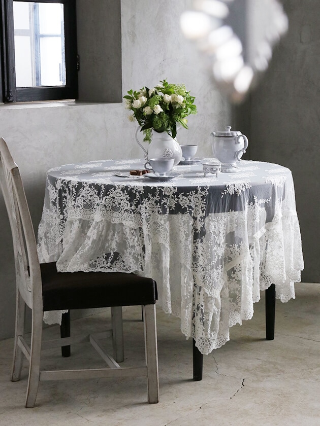 Chez moi シェモア テーブルクロスProvenzaオフホワイト テーブル掛け