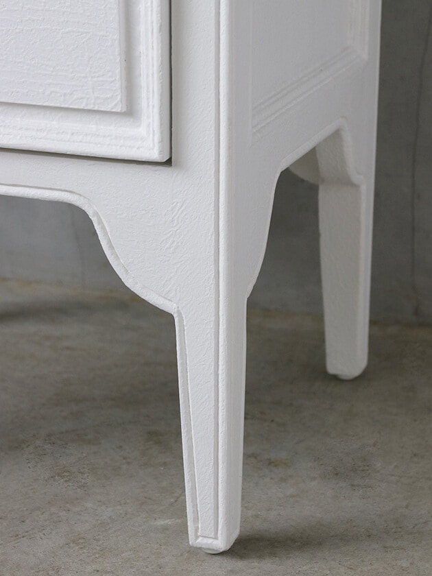 BLANC D'IVOIREサイドテーブルCHARLIEアンティークホワイトTOPヌアージュ