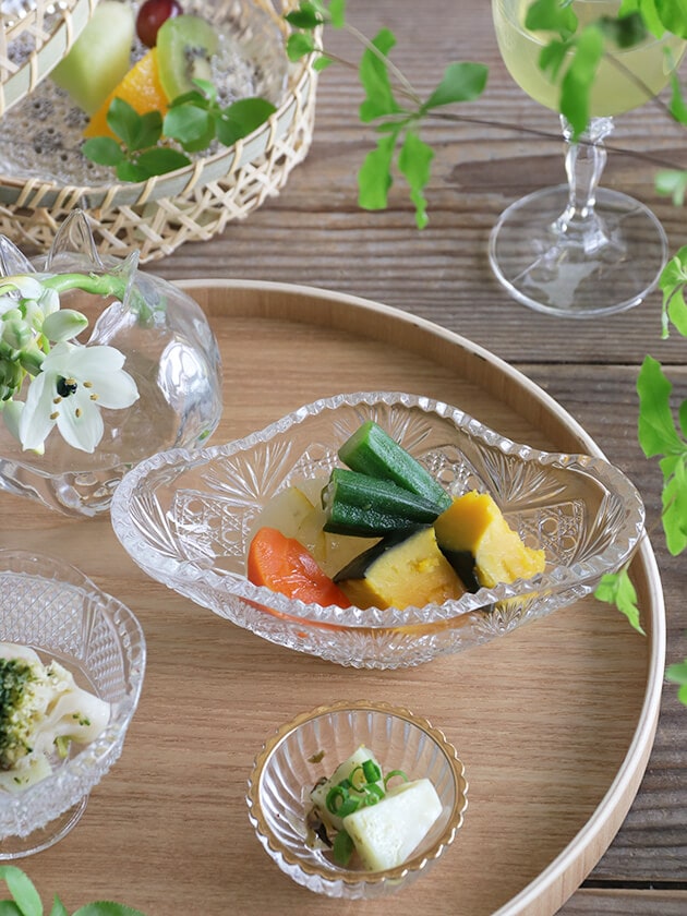 ガラスウェーブボウル