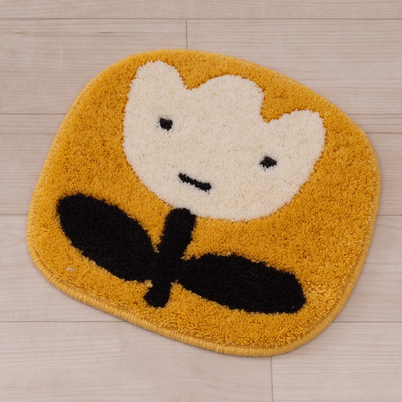 アツコマタノ チェアマット チューリップ 約32×35cm ブルー/イエロー