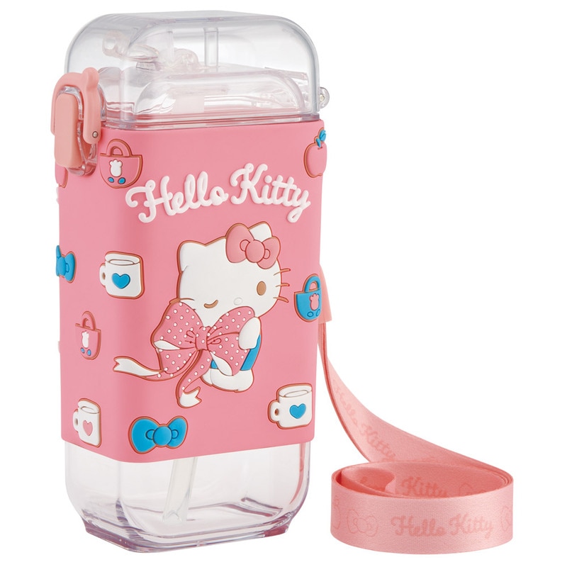 スクエア ストロー ボトル 水筒 ワンプッシュ 450ml 子供 キッズ