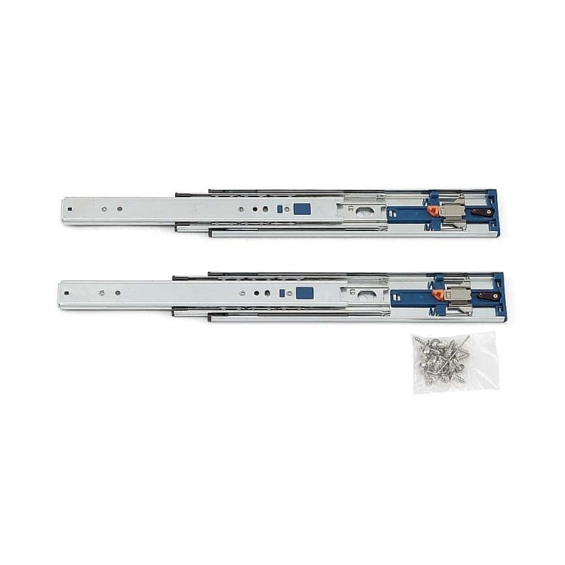 取寄品】プッシュオープン機構付スライドレール 3段引仕様 左右1セット