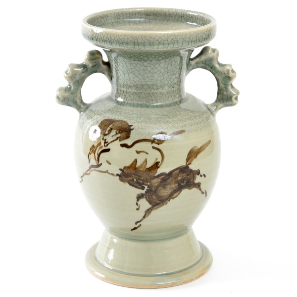 大堀相馬焼 松永窯 耳付き花瓶(大) | カテゴリーで探す,インテリア