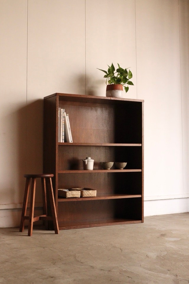 ローボード 3段収納棚 棚にはハーモニカ 希少 古道具 古家具