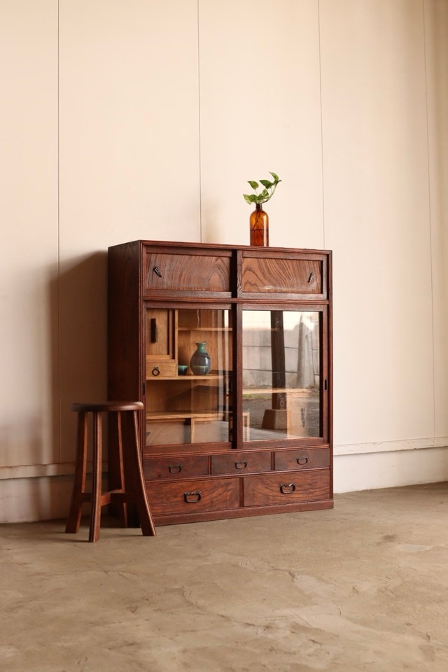 引戸棚/水屋箪笥,ガラス引戸棚 | 古家具古道具 そうすけ