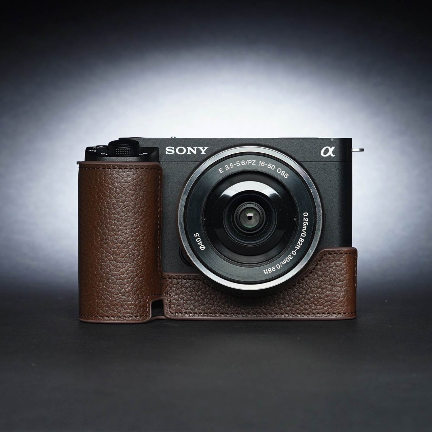 TP Original SONY VLOGCAM ZV-E1 用 ボディーハーフケース ダークブラウン