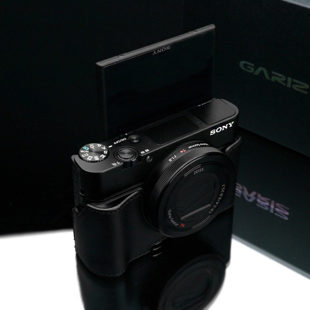 GARIZ SONY DSC-RX100 M5/M4/M3用 本革カメラケース XS-RX100BK ブラック