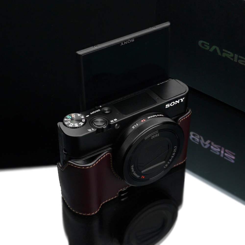 GARIZ SONY DSC-RX100 M5/M4/M3用 本革カメラケース XS-RX100BR ブラウン