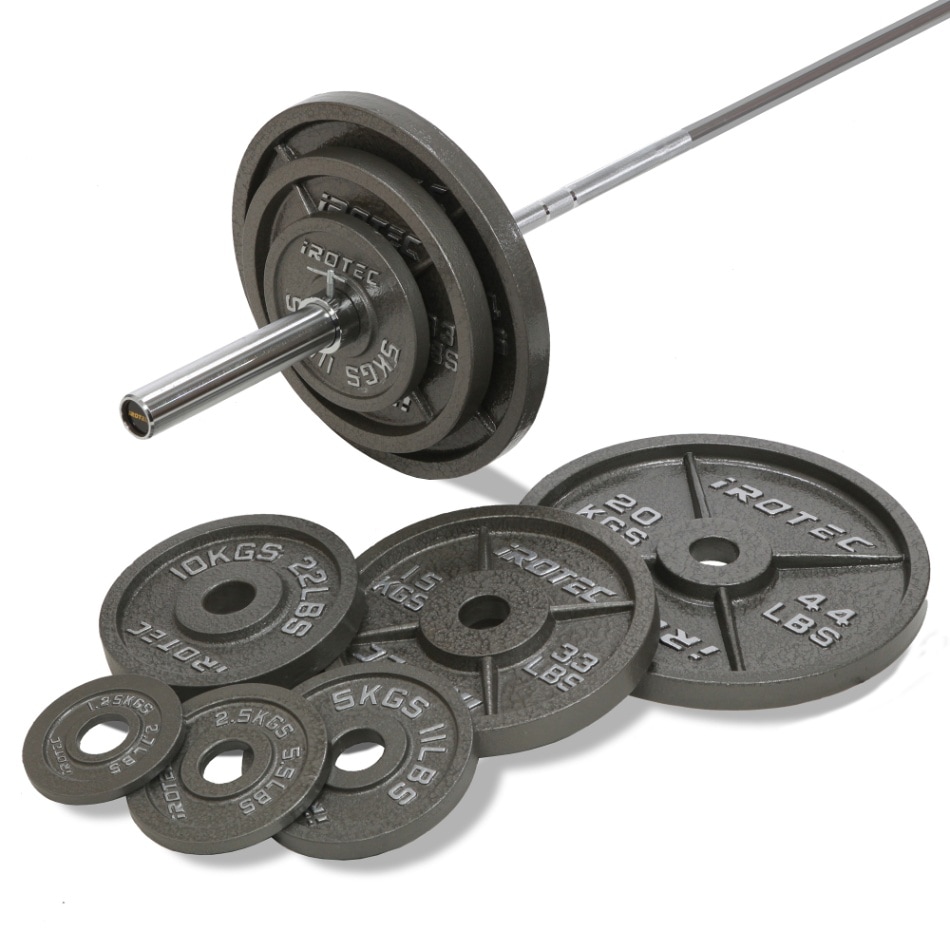 オリンピックアイアンバーベル145kgセット IROTEC (アイロテック)