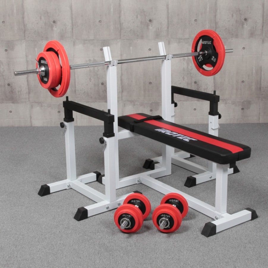 ストレングスセットR70K プレスベンチ + ラバーバーベルダンベル70kg