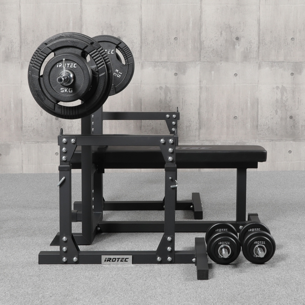 ストレングスセット100ブラック プレスベンチ + アイアンバーベル