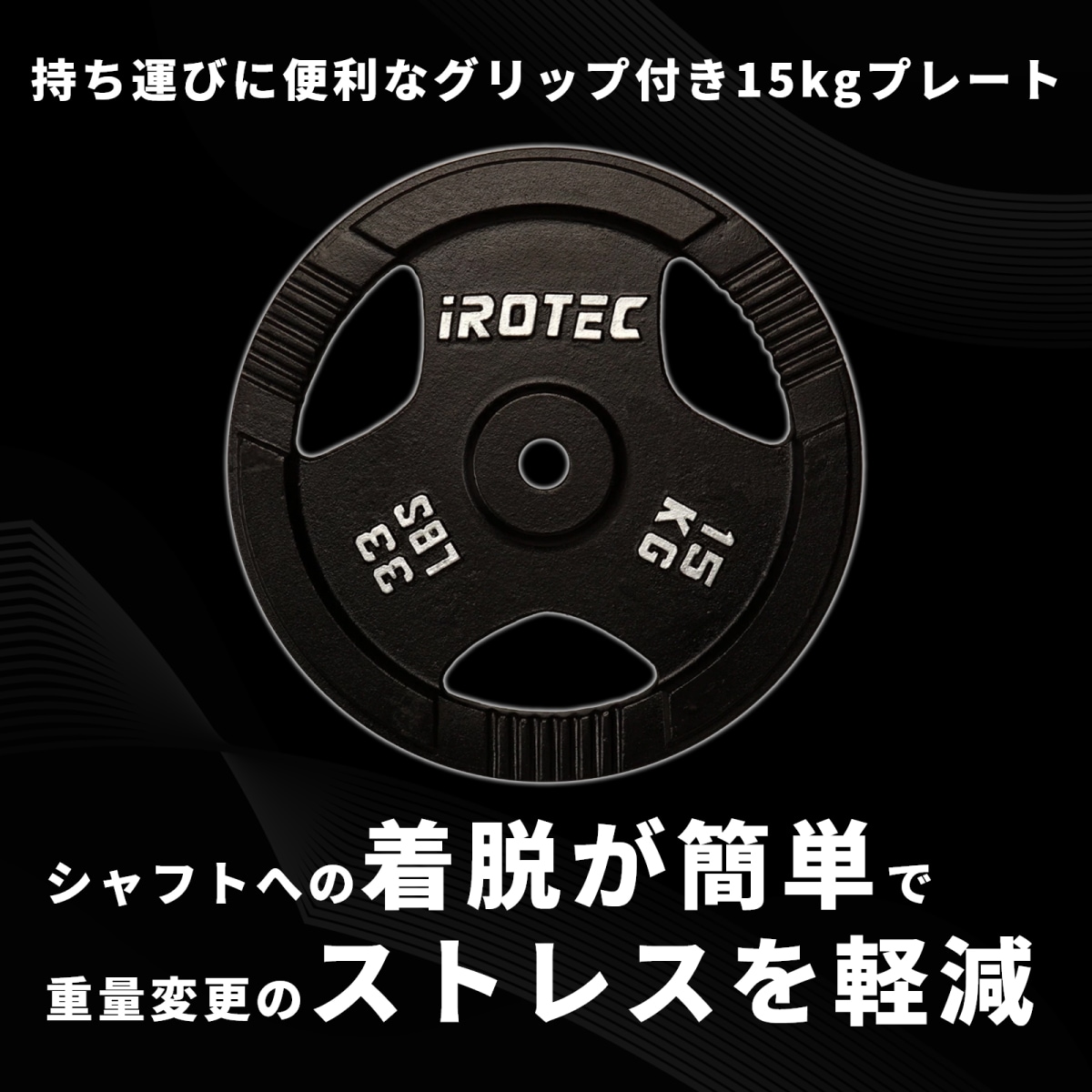アイアンプレート15kg(1枚)【穴径29mm】 IROTEC (アイロテック)