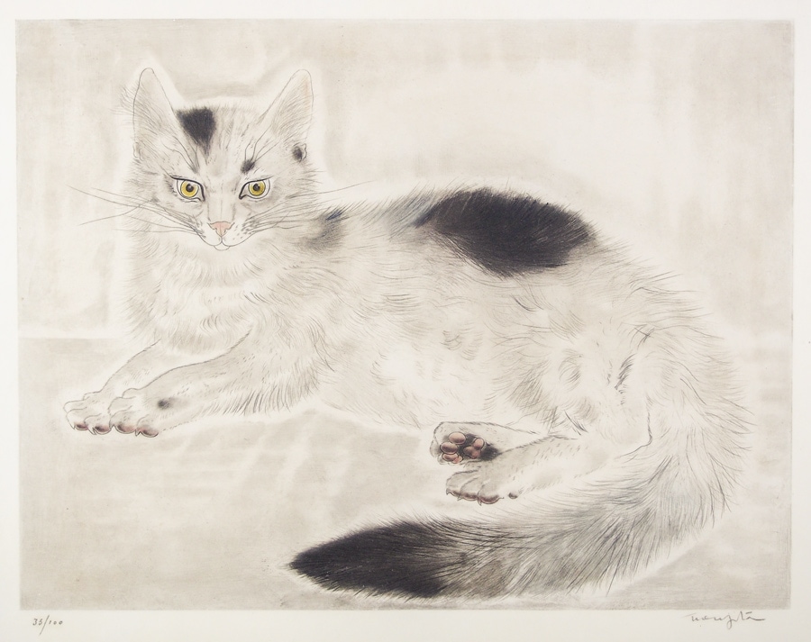 銅版画応用絵画 title「プカプカ猫Neo」 【公式通販】